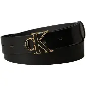 Calvin Klein Bälte 'CK Monogram Buckle' guld / svart