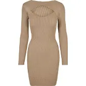 Urban Classics Stickad klänning beige