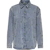 ONLY Blus 'ONLVera' blå denim / grön / rosé / off-white