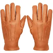 Infinity Leather Mens Leather Tan Thermal Gloves