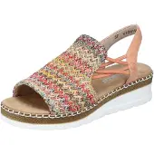Rieker Sandal beige / ljusblå / aprikos / körsbärsröd