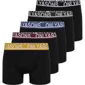 Only & Sons Boxershorts 'ONSTrey' blå / citron / gran / vinröd / svart