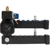 Wavin Midishunt 4 kretsar, isolerad, med Grundfos UPM3 Hybrid 15-70 pump