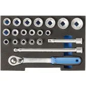 Gedore 1100 CT1-19 Hylsnyckelsats metrisk 1/2 21 delar 2836009