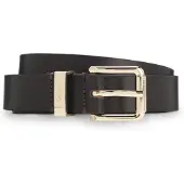 HUGO Italian-leather belt with gold-tone buckle