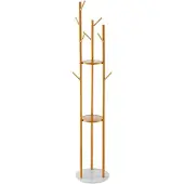 Vevor klädhängare, fristående klädhängare med kvartsstensbas och 9 krokar, fristående hallklädhängare för entré, sovrum, kontor, vardagsrum, modern klädhängare för kappa, hatt, halsduk, väska