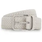 BOSS Woven-suede belt with logo buckle