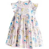 Next Klänning kräm / blå / gul / rosa