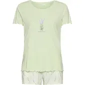 LASCANA Kort pyjamas ljusbeige / grön / pastellgrön / lavendel