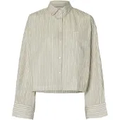 Selected Blus 'SLFASTHA' mörkbeige / vit