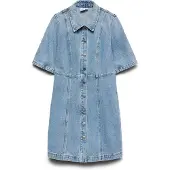 Vero Moda Daisy 2/4 Denim Kortärmad Kort Klänning