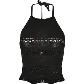 Urban Classics Broderad topp svart