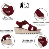 Fly london YUDD236FLY bärröda lädersandaler med kil