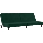 vidaXL Soffgädd med 2 platser mörkgrön sammet 375734
