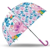 Kids Euroswan Genomskinligt hopfällbart paraply 46 cm Stitch ST00085 barn Euroswan