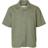 Selected Casper Clay Linen Kortärmad Skjorta