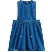 Tommy Hilfiger Floral Embroidery Denim Pinafore Dress
