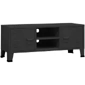 vidaXL Industriell tv-bänk svart 105x35x42 cm metall