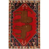 Rezas Old Figural Kashghai orientalisk matta 129 x 197 cm