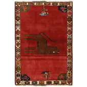 Rezas Old Figural Kashghai orientalisk matta 129 x 189 cm