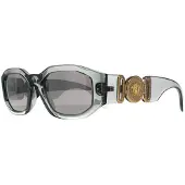 Versace Rectangle Unisex Transparent Grey Light Grey Silver Mirror VE4361 Solglasögon