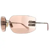 Miu Miu Rimless Dam Dam Pale Gold Pink Mirror MU54YS