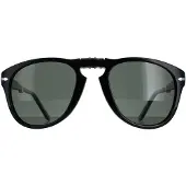 Persol Round Mens Black Green Polarized Solglasögon