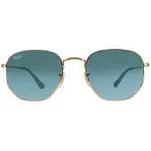 Ray-Ban Square Unisex Guld Blå Grå Gradient Solglasögon