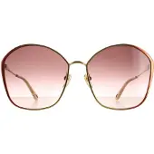 Chloé Square Dam Dark Brown Gold Brown Gradient CH0015S
