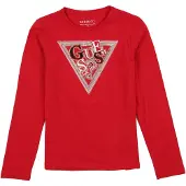 GUESS T-shirt röd / svart / silver / vit