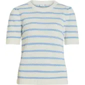 Vila Dalo O-neck Stripe Knit Tröja Med Korta ärmar