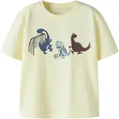 Name it T-shirt 'NMMVictor' marinblå / ljusblå / brun / ljusgul