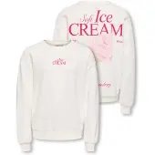 ONLY GIRLS Sweatshirt 'KOGPhilea' beige / rosa / ljusrosa / off-white