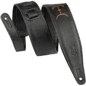 Levys Leathers Moon Phases 2.5" Leather Guitar Strap Black and Brown