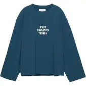 Pull&Bear T-shirt 'STREET' petrol / vit