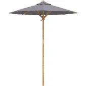 vidaXL Trädgårdsparasol Mörkgrå Ø 270 x 260 cm Bambu