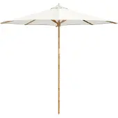 vidaXL Trädgårdsparasol Krämvit Ø 270 x 260 cm Bambu