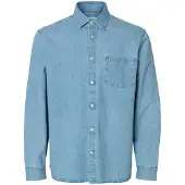 Selected Regcarlo Denim Skjorta Med Långa ärmar