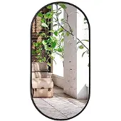Super Merchant Oval Spegel 100X50cm Svart Ram