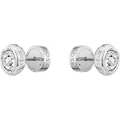 BOSS Silver-tone stud earrings with crystal core