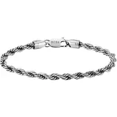 HUGO BOSS Silver-tone cuff with rope-style chain
