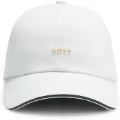 BOSS Cotton cap with metal logo lettering