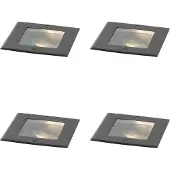 QAZQA Set med 4 moderna markspotlights svarta justerbara IP65 - Oneon