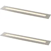 QAZQA Set med 2 moderna markspotlights stål 50 cm inkl. LED IP65 - Eline