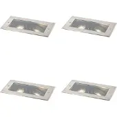QAZQA Set med 4 moderna markspotlights stål 2-ljus justerbara IP65 - Oneon