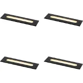 QAZQA Set med 4 moderna markspotlights svart 30 cm inkl. LED IP65 - Eline
