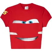 Bershka T-shirt 'CARS RAYO MCQUEEN' ljusblå / röd / svart / vit