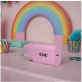 Club 3D CAC-3021 - Strömadapter - 30 Watt - 3 A - PD 3.0 (24 pin USB-C) - rosa (paket om 2)