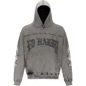 Ed Hardy Sweatshirt 'Eagle Drag Rose' grå / svart / svart denim / vit
