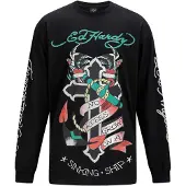 Ed Hardy T-shirt gräsgrön / burgunder / svart / vit